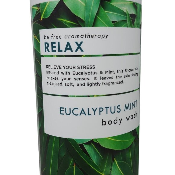 BE FREE aromatherapy RELAX ~ EUCALYTUS & MINT BODY WASH Lot of 2 Stress Relieve - Picture 3 of 6